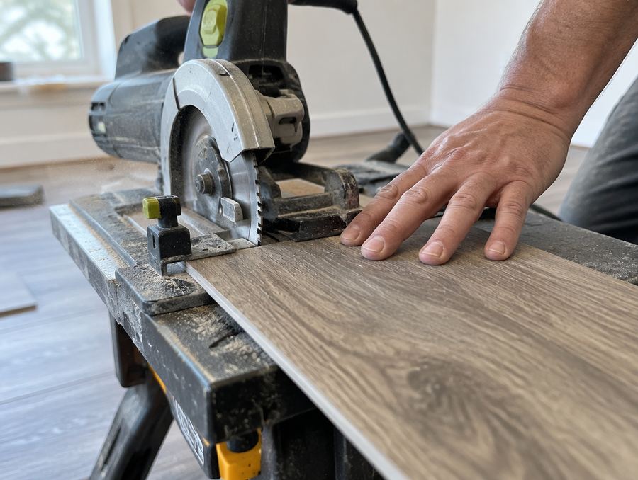 Gereedschap voor het op maat zagen van vloerdelen